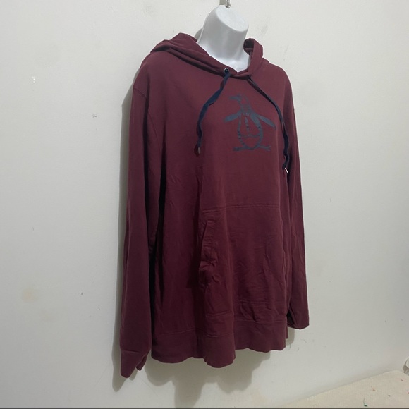 An Original Penguin Burgundy Graphic Hoodie Size XXL - Picture 2 of 10